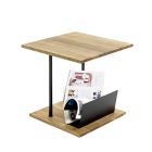 Massief geolied eiken bijzettafel met lektuurbak