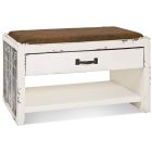 Bankhocker met lade vintage riviera style