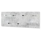 Wandkapstok in betonlook grijs MDF met 7 chrome haken