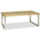 Salontafel blank eiken fineer met RVS onderstel