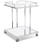 Hoogglans witte serveertafel op wielen met chroom