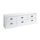 Brede ondiepe ladenkast met 6 laden in strak wit gelakt