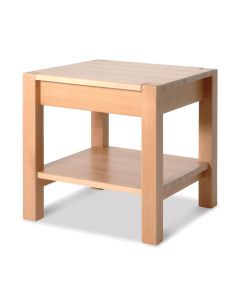 Bijzettafel in massief beuken met onderblad