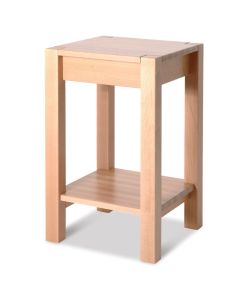 Bijzettafel robuust beukenhout 60cm hoog met onderblad