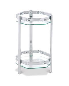 Glazen plantenzuil met verchroomd frame