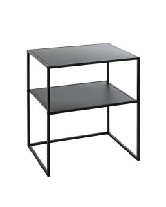 Strak zwart metalen nachttafel of bijzettafel