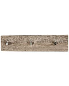 Wandkapstok in truffel eiken met 3 haken