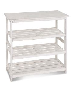 Etagere van lichtgewicht hout in witte beits met 4 lagen