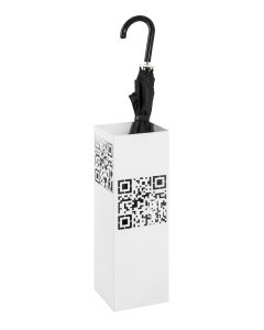 Witte strakke paraplubak met QR-code 