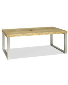 Salontafel blank eiken fineer met RVS onderstel