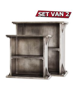 Antraciet Vintage wandkistenset