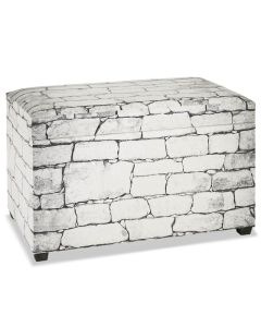 Brike-leather look opbergkist met zachte zitting