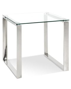 Bijzettafel glas met edelstaal 18779