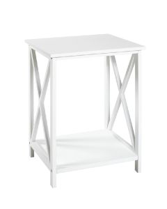 Wit gelakte MDF bijzettafel met onderblad.