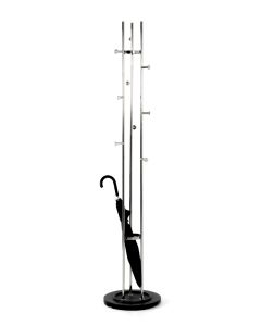 Staande chrome garderobe met paraplubak