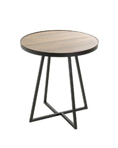 Moderne bijzettafel 4-teens staal met massief hout