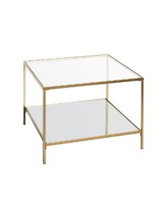 Gouden salontafel met spiegelglas