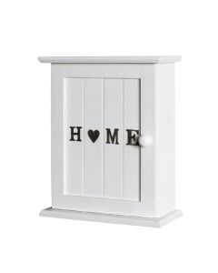 Sleutelkast hout en MDF wit gelakt HOME 26x32x12cm