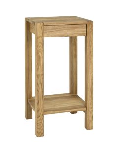 Bijzettafel massief geolied eiken met lade 73cm hoog