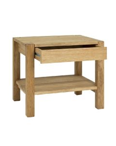 Bijzettafel massief geolied eiken met lade 