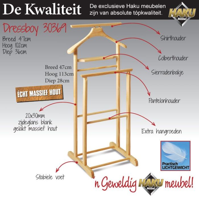 Dressboy van hout en metaal HIER kopen