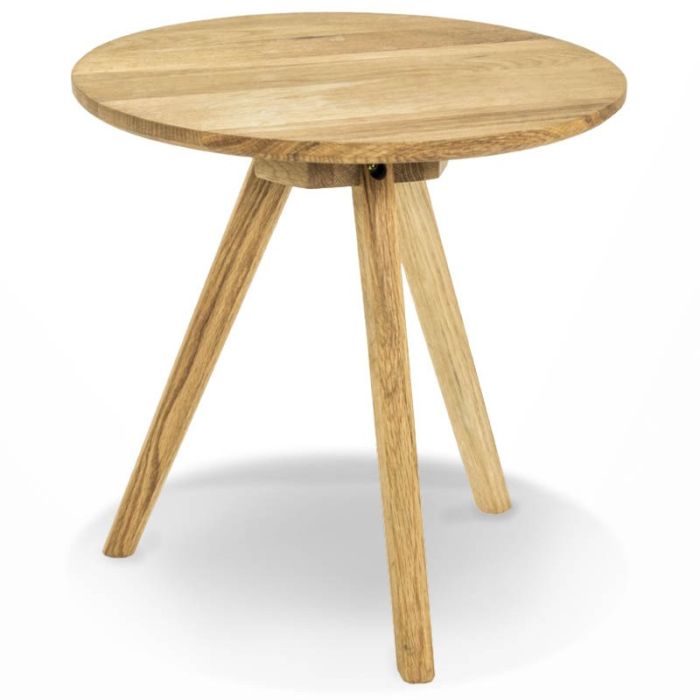 vlinder Coöperatie Stemmen Massief geolied eiken houten ronde bijzettafel 40cm