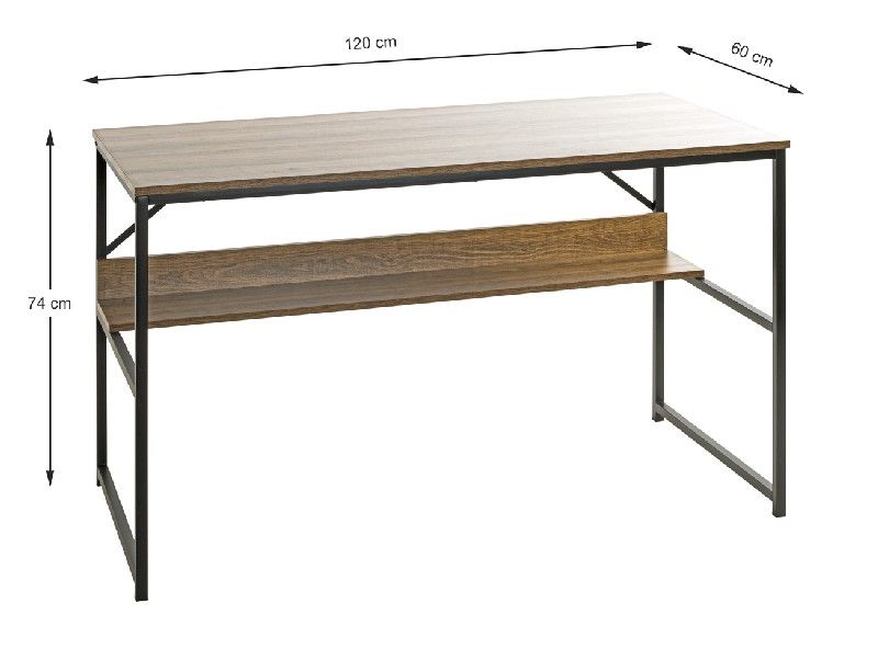 buro sterk melamine eiken dekor buroblad 120cm breed en 60cm diep