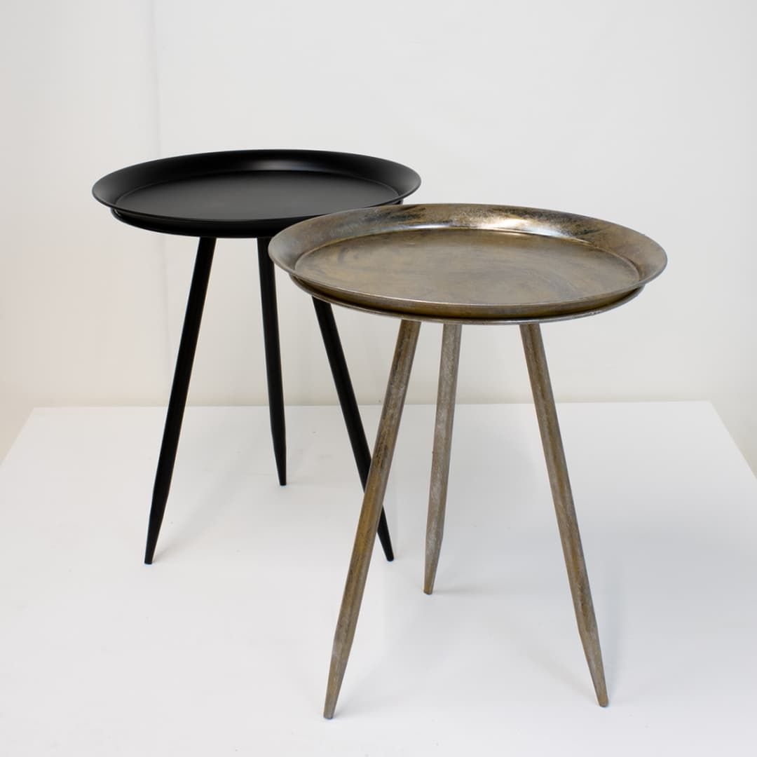 vidaXL Bijzettafel rond aluminium zilver | Leen Bakker